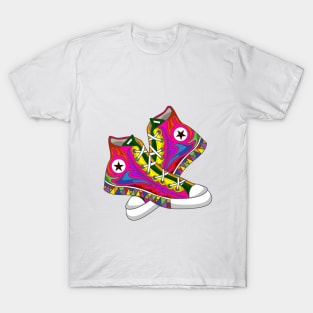 Abstract colorful shoe design T-Shirt